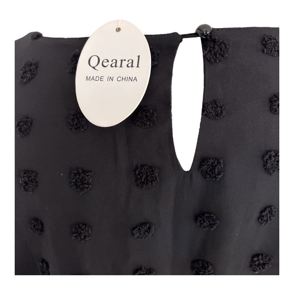 Qearal long sleeve business casual blouse, tufted polka dot pattern - size 2X - Picture 6 of 8
